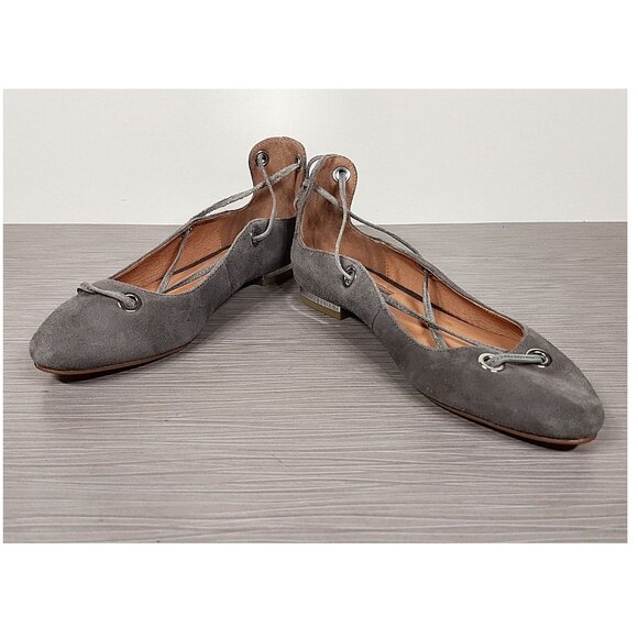 Halogen Nella Ghillie Flat, Grey Kid Leather, Womens Size 5.5 & 8.5 - Picture 5 of 10
